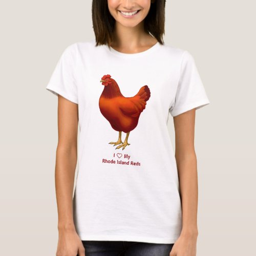 I Love My Rhode Island Red Chicken Farmer T_Shirt