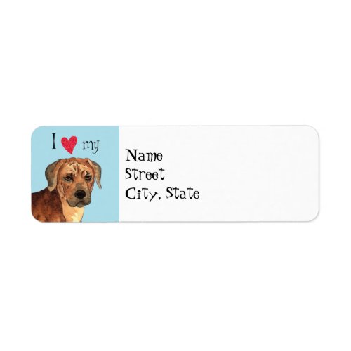 I Love my Rhodesian Ridgeback Label