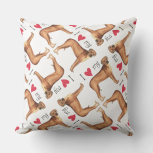 I Love my Rhodesian Ridgeback Outdoor Pillow