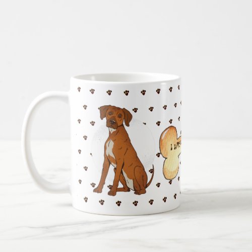 I Love My Ridgeback _ Brown Rhodesian Cartoon Coffee Mug