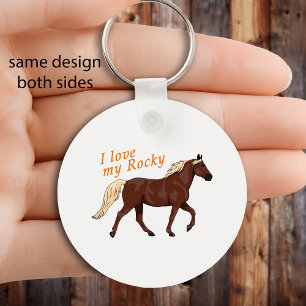 I Love My Rocky Mountain Horse Equestrian Keychain