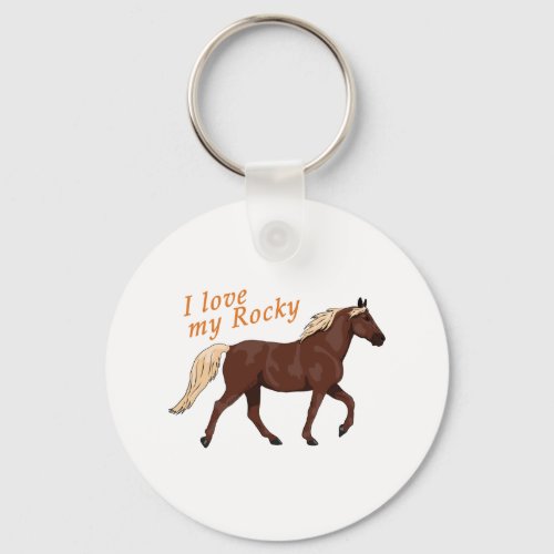 I Love My Rocky Mountain Horse Keychain