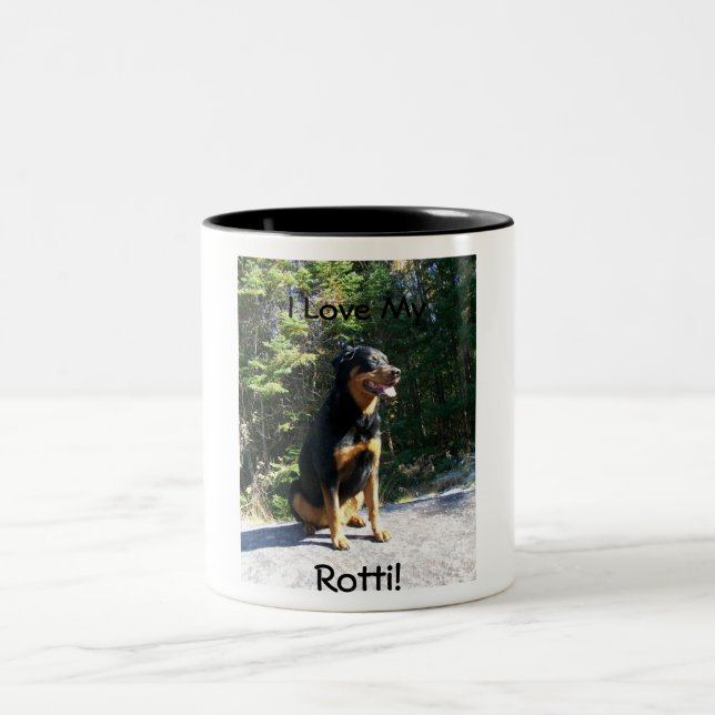 I Love My Rotti! Two-Tone Coffee Mug (Center)