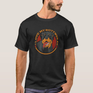 I Love My Rottweiler   Dog Owner   Heart Rottie T-Shirt