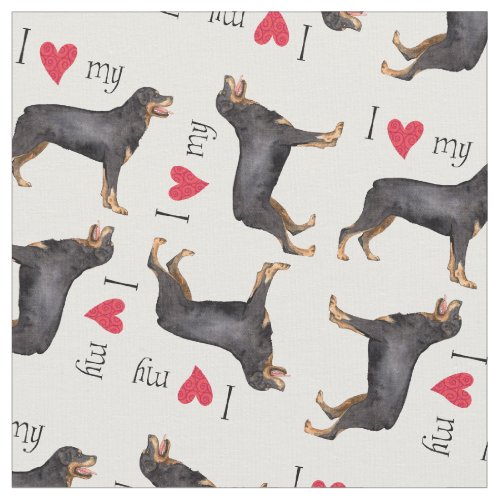 I Love my Rottweiler Fabric