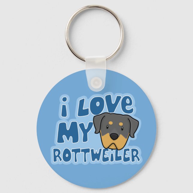 I Love My Rottweiler Keychain (Front)