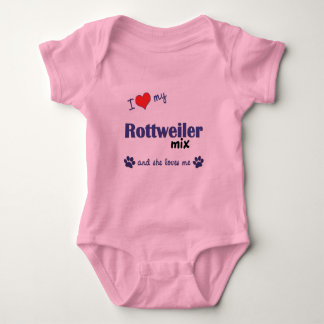 I Love My Rottweiler Mix (Female Dog) Baby Bodysuit