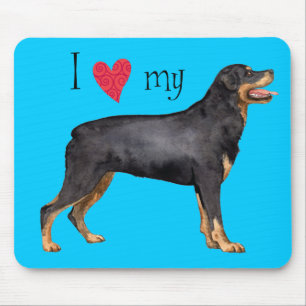 I Love my Rottweiler Mouse Pad