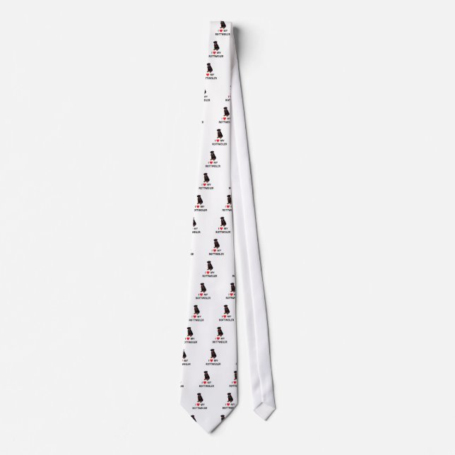 I Love My Rottweiler Neck Tie (Front)
