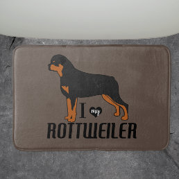 I Love my Rottweiler Rottie Dog Bath Mat