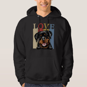I Love My Rottweiler Vintage Retro Dog Mom Dad Pet Hoodie