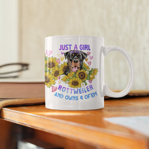 I Love My Rottweilers Dog Pet Glowing Heart Coffee Mug