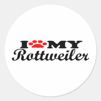 I Love My Rottweiller Classic Round Sticker