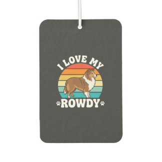 I Love My Rowdy Sheltie Retro Dog Air Freshener