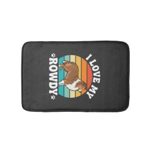 I Love My Rowdy Sheltie Retro Dog Bath Mat
