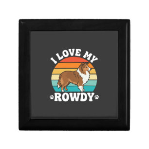 I Love My Rowdy Sheltie Retro Dog Gift Box