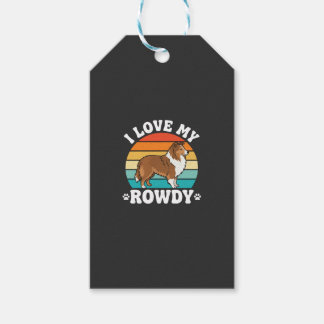 I Love My Rowdy Sheltie Retro Dog Gift Tags