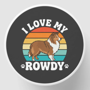 I Love My Rowdy Sheltie Retro Dog Mini Candle Favors