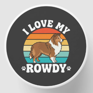 I Love My Rowdy Sheltie Retro Dog Mini Candle Favors