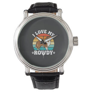 I Love My Rowdy Sheltie Retro Dog Watch