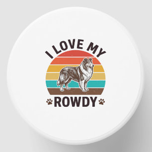 I Love My Rowdy Vintage Collie Dog Design_1 Mini Candle Favors