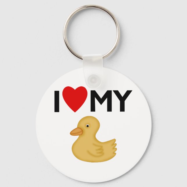I Love My Rubber Ducky Keychain (Front)