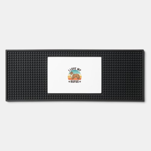 I Love My Rufus Vintage Dog Design_1 Bar Mat