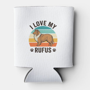 I Love My Rufus Vintage Dog Design_1 Can Cooler