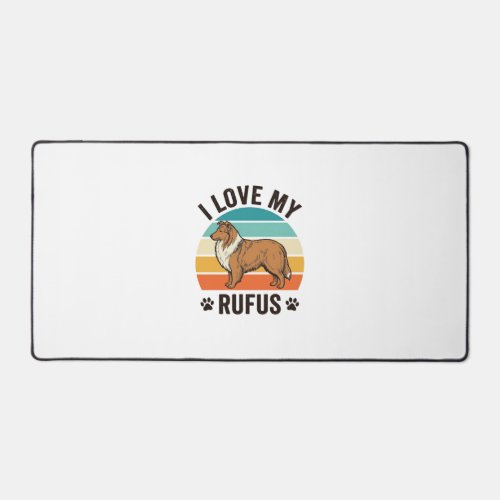 I Love My Rufus Vintage Dog Design_1 Desk Mat