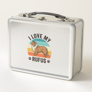I Love My Rufus Vintage Dog Design_1 Metal Lunch Box