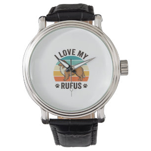 I Love My Rufus Vintage Dog Design_1 Watch