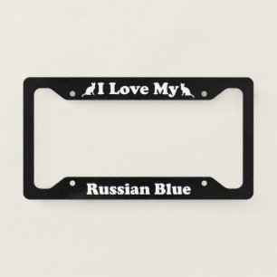 I Love My Russian Blue Cat License Plate Frame