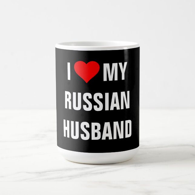 "I Love my Russian Husband" T-Shirt Coffee Mug (Center)