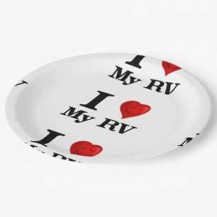I Love My RV Paper Plates