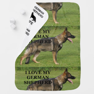 I love my sable german shepherd baby blanket