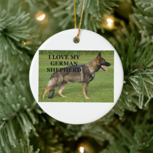 I love my sable german shepherd ceramic ornament