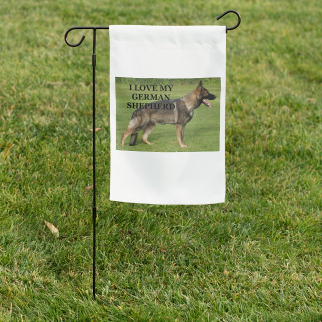 I love my sable german shepherd garden flag (In SItu)