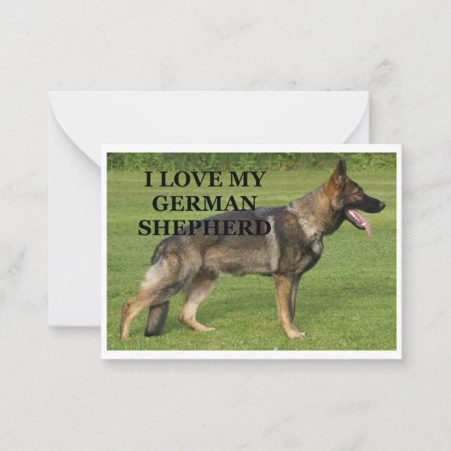 I love my sable german shepherd note card (Front)