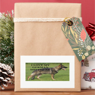 I love my sable german shepherd rectangular sticker
