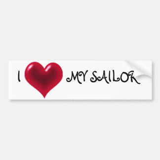 I LOVE MY SAILOR BUMPER STICKER