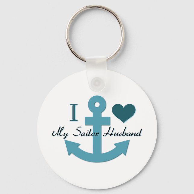 I Love My Sailor Husband Keychain (Front)
