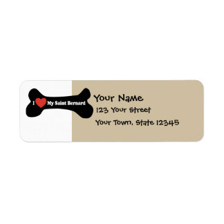 I Love My Saint Bernard - Dog Bone Label