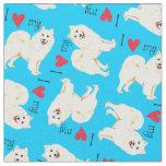 I Love my Samoyed Fabric