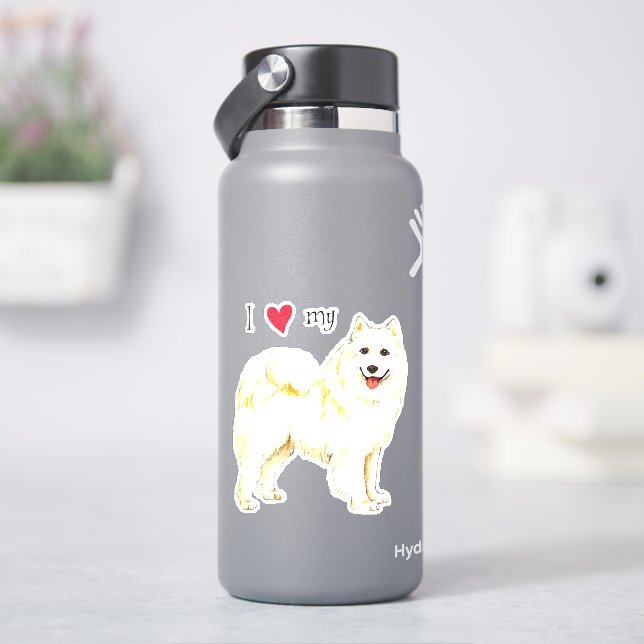 I Love my Samoyed Vinyl Sticker (HydroFlask)