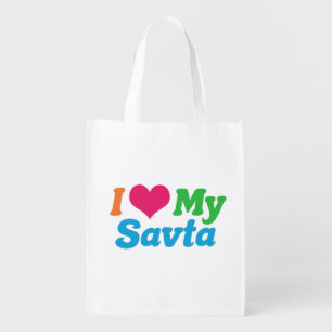 I Love My Savta Grocery Bag