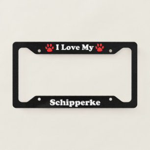 I Love My Schipperke Dog License Plate Frame