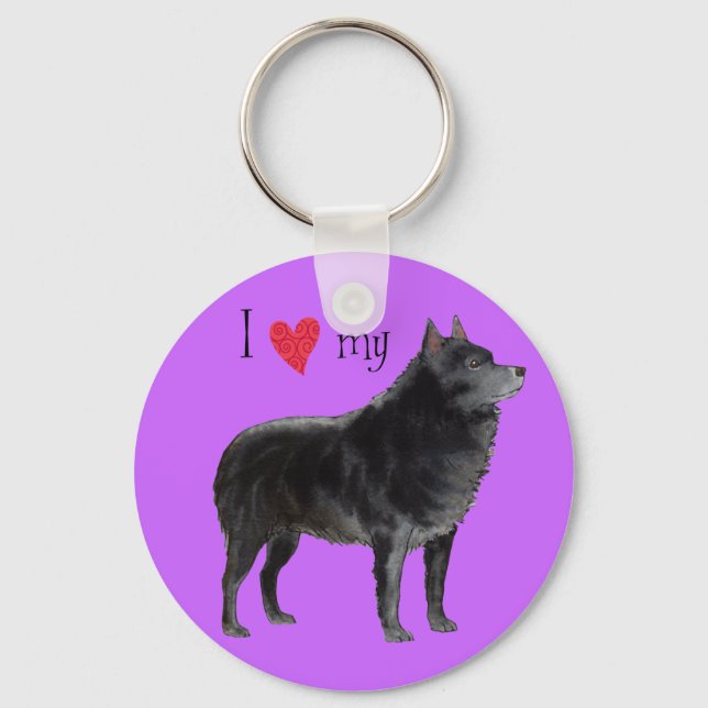 I Love my Schipperke Keychain (Front)