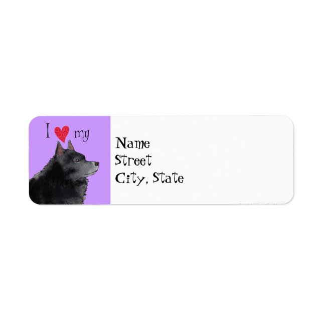 I Love my Schipperke Label (Front)