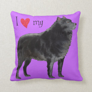 I Love my Schipperke Throw Pillow