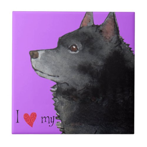 I Love my Schipperke Tile